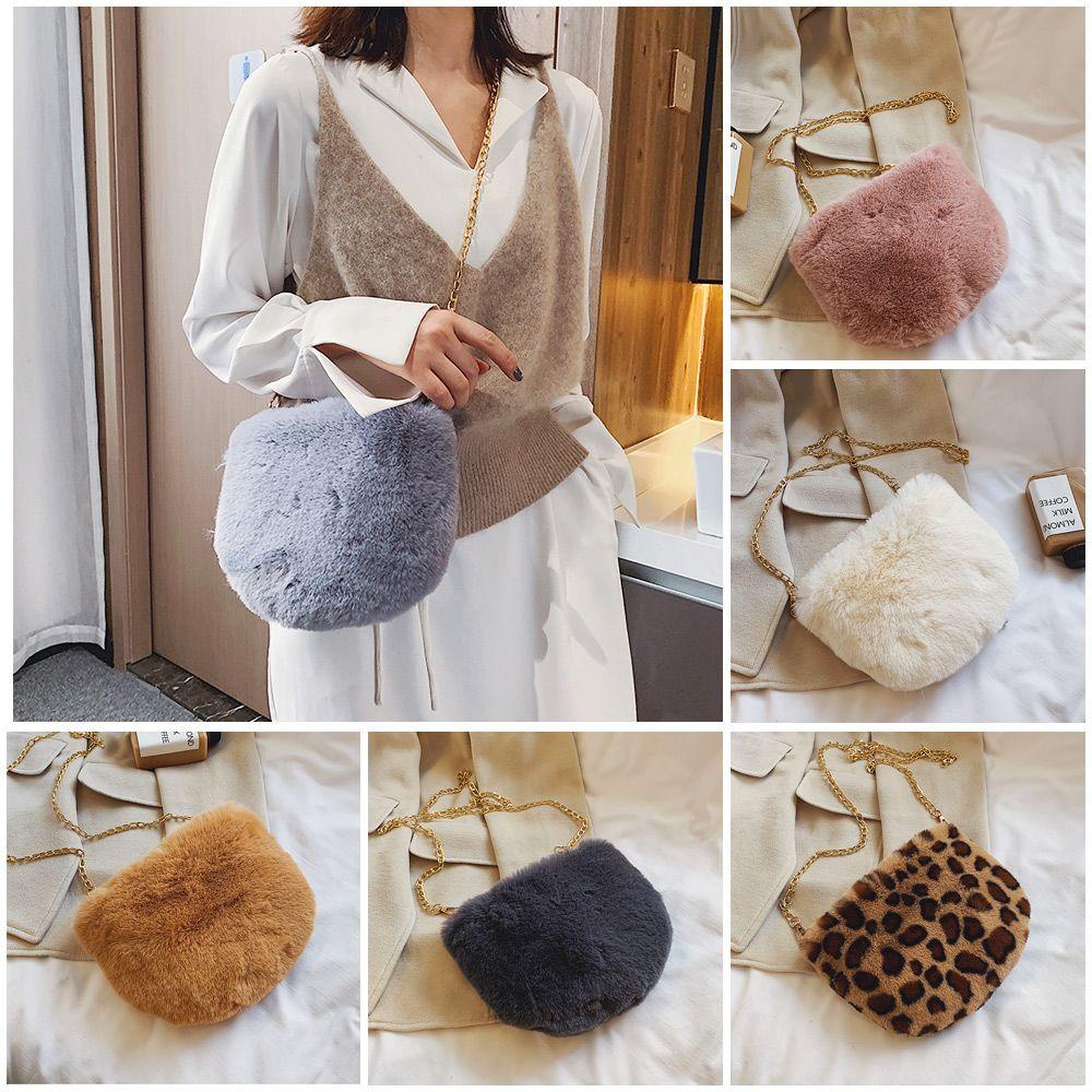 Túi Đeo Chéo Phủ Lông Cỡ Lớn Phối Dây Xích Thời Trang MIHAN1