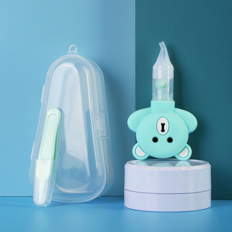Set dụng cụ hút mũi bằng silicon hình gấu hoạt hình an toàn cho trẻ sơ sinh
