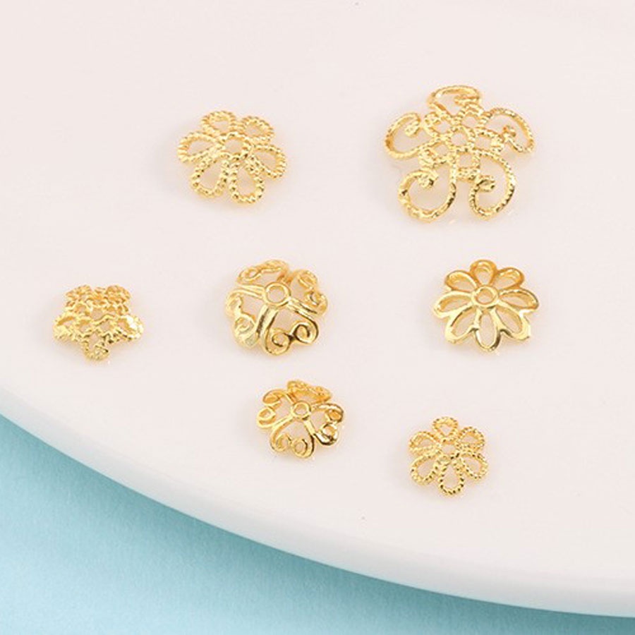 [CRH2] Phụ kiện trang sức (DIY) - Charm hoa bao hạt ngăn cách hạt làm vòng cổ vòng tay