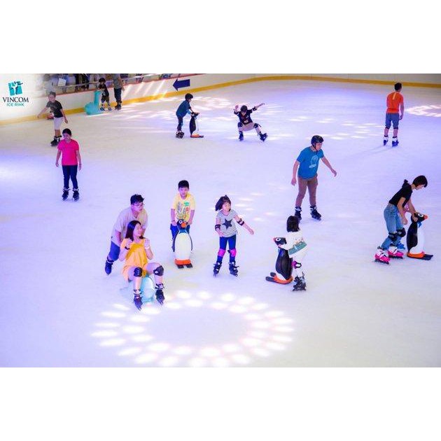 HCM [E-Voucher] Vé vào cửa người lớn + Giày trượt, 1 đôi vớ Sân băng Vincom Ice Rink Landmark 81 - T2 đến T6 (TK)