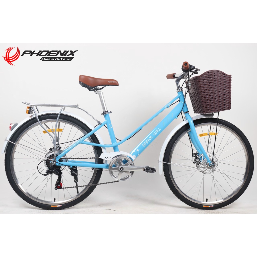 Xe đạp nữ Bravewill khung nhôm 26inch phanh đĩa