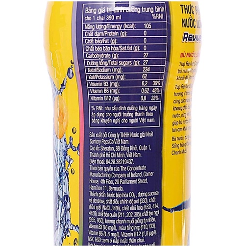 6 chai nước bù khoáng Revive muối khoáng 500ml/ Revive chanh muối 390ml