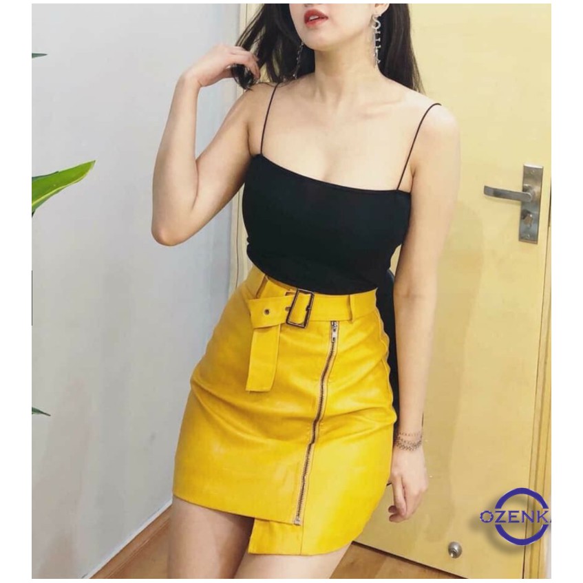 Áo 2 dây sợi bún thun gân đẹp 100% cotton đen trắng , áo croptop ôm mặc trong siêu mát