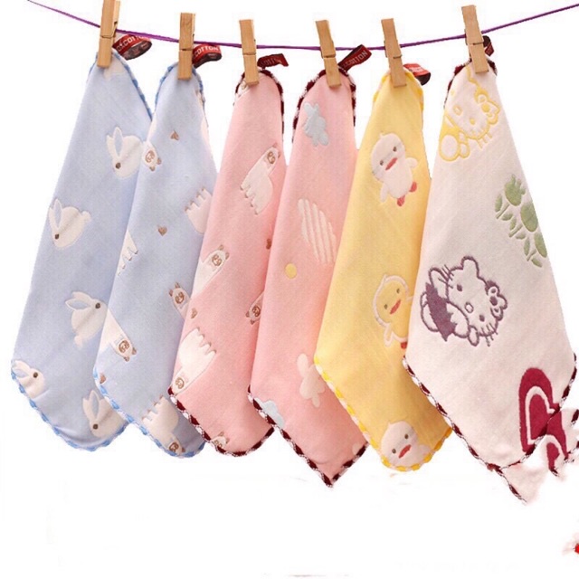 Set 5 khăn sữa sợi tre túi zip Lee Lee dày đẹp