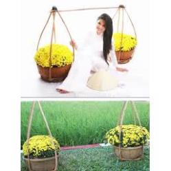 Tre tự nhiên- Quang gánh trang trí cắm hoa -Mây tre đan việt