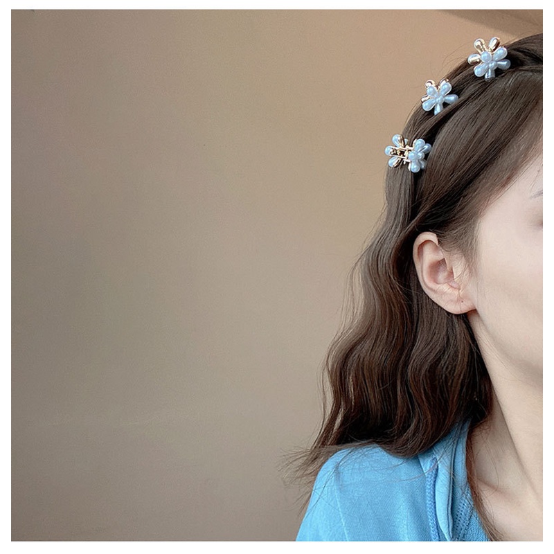 Kẹp Tóc Mini Hình Hoa Đính Ngọc Trai Dễ Thương Cho Bé Gái