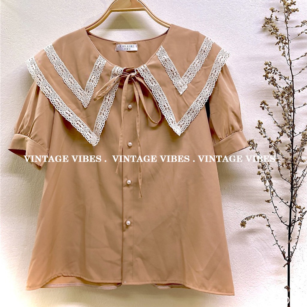 Áo babydoll cổ bèo 2 tầng ren phối nơ (hàng QC) - Ảnh thật