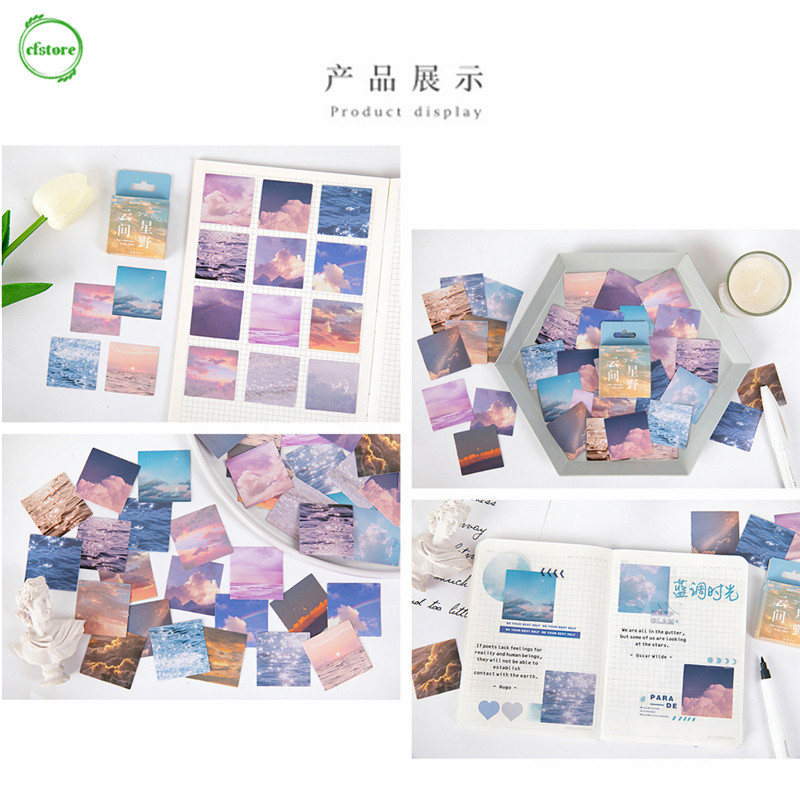 Hộp 46 miếng dán trang trí hình đám mây độc đáo xinh xắn