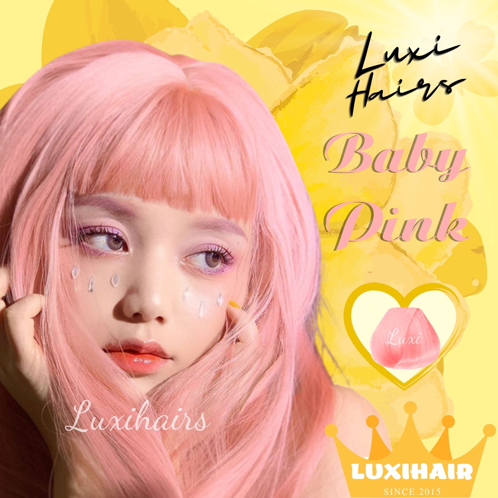 Thuốc Nhuộm Tóc BABY PINK, Tặng Kèm Oxi Găng Tay Mũ Trùm Đầu - Luxihair