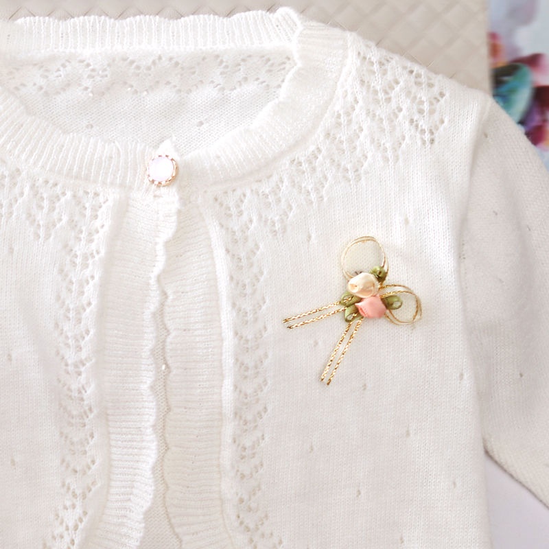 Áo Khoác Cardigan Chống Nắng Vải Cotton Dệt Kim Mỏng Thời Trang Dành Cho Bé Gái