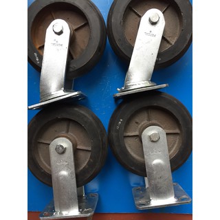 Bộ 4 bánh xe chịu tải 1000kg, bộ 4 bánh xe  đài loan đường kính 20cm (2 tĩnh. 2 xoay), bánh xe đẩy hàng cao cấp