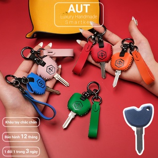 Ví da chìa khóa Piaggio Medley Liberty Zip Fly da bò khâu tay PGV AD có tay cầm