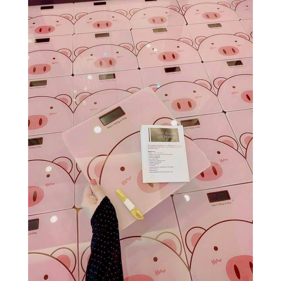 Cân Điện Tử Sức Khỏe Hình Lợn Màu Hồng Cực Xinh, Độ Chính Xác Cao(tặng kèm pin) (HOT)