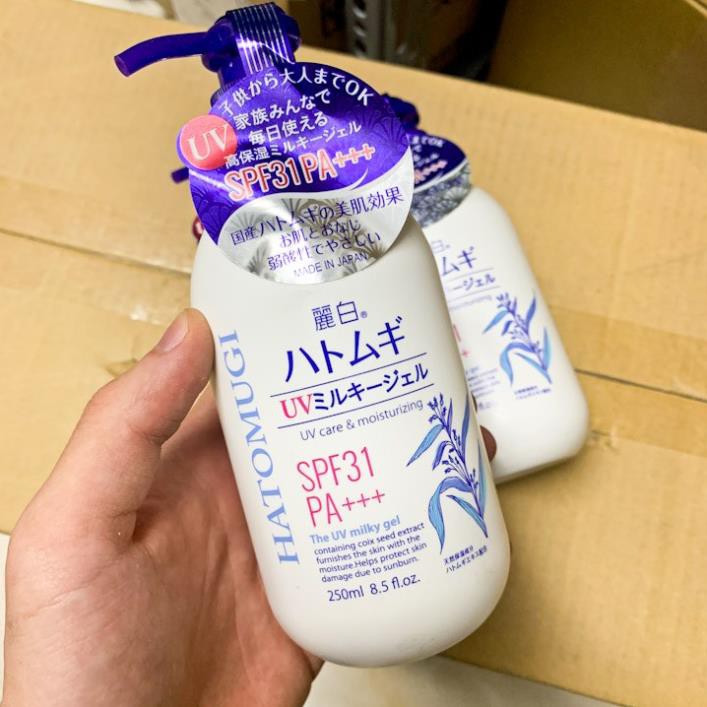 Sữa Dưỡng Thể HATOMUGI Nội Địa Nhật | Dưỡng Thể Chống Nắng Hạt Ý Dĩ 250ml shiroba