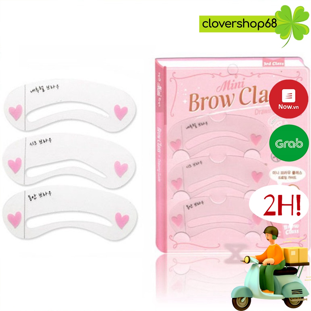 Khuôn Kẻ Lông Mày Mini Brow Class Bộ 3 Kiểu 🍀 Clovershop68 🍀