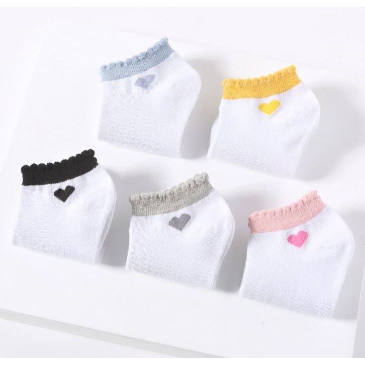 Set 10 Đôi Tất Vớ Nữ Phối Tim cổ bèo như hình