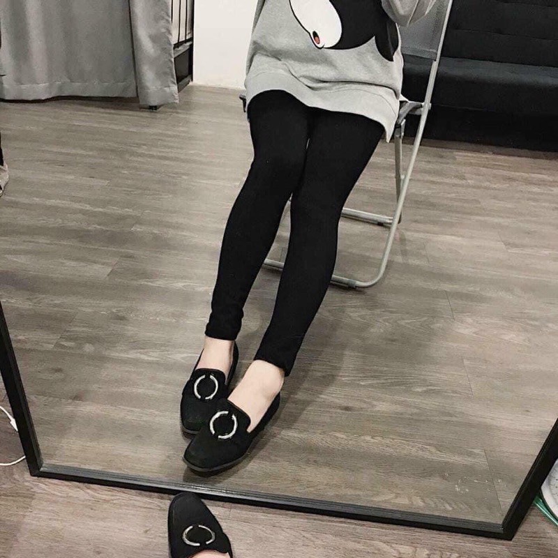 QNU96 - QUẦN LEGGING NỮ MÀU ĐEN LÓT LÔNG