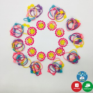 SET 50 chiếc Cột tóc cho bé co giãn nhiều màu