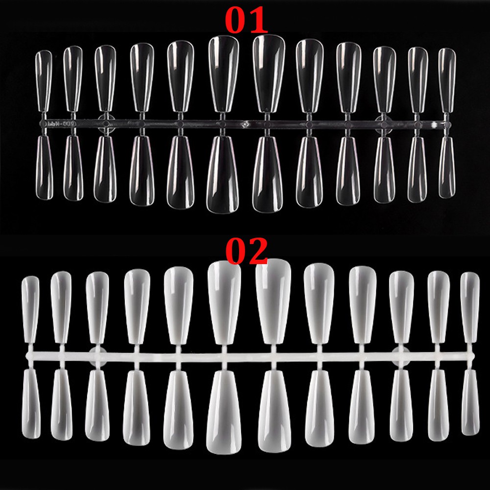 [Hàng mới về] Set 120 móng tay giả bằng acrylic trong suốt dùng trang trí diy màu sắc