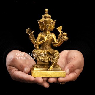 Tượng Phật Tứ Diện bằng đồng cao 11 cm