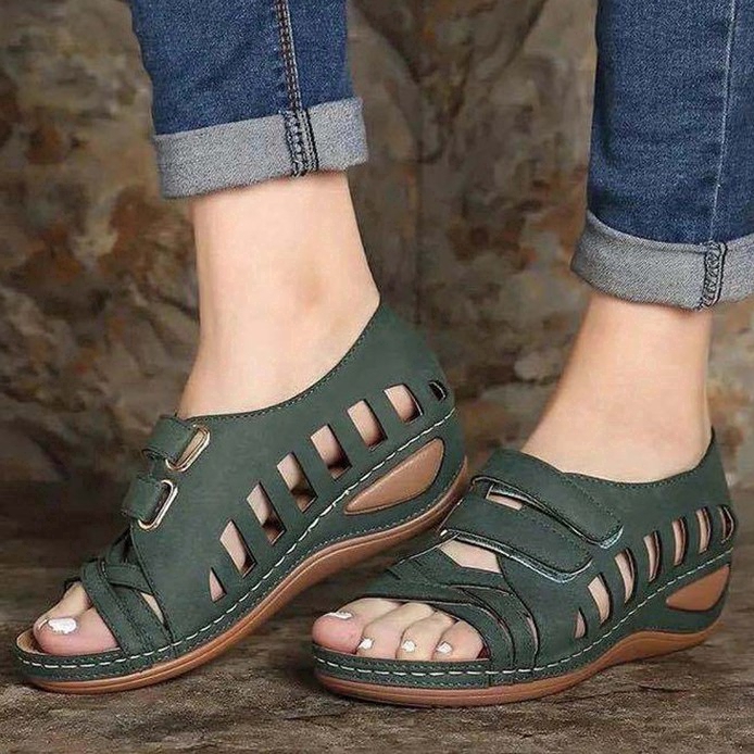 Giày Sandal Nữ Đế Xuồng Quai Dán