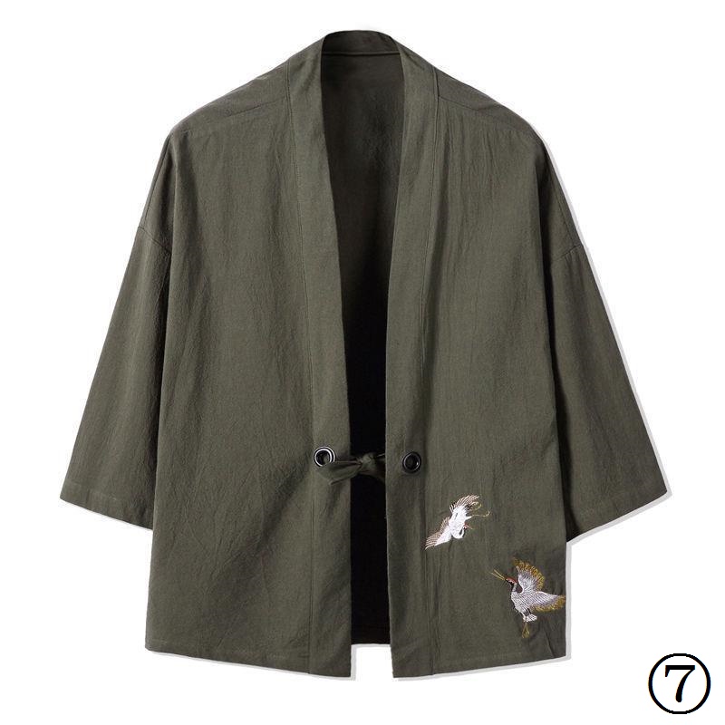 Áo Khoác Kimono Vải Lanh Mỏng Dáng Rộng Phong Cách Trung Hoa Thời Trang Mùa Hè Cho Nam