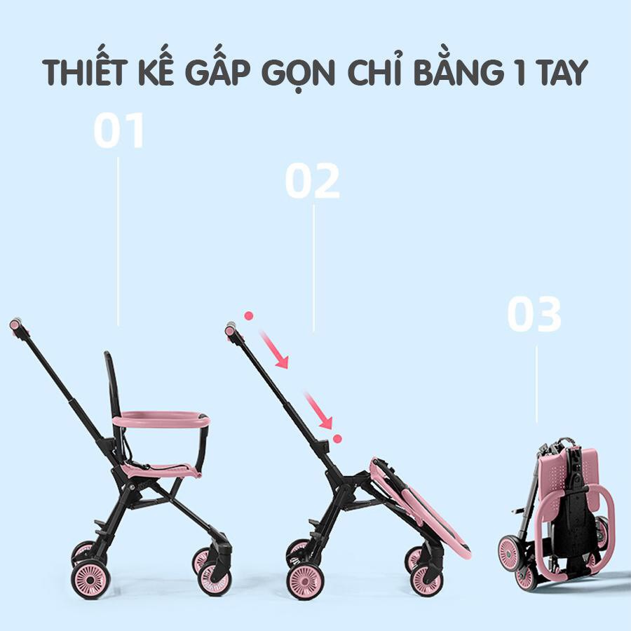 [MẪU MỚI] Xe Đẩy đảo chiều vovo/playkids gấp gọn 3,5kg mẫu mới 2020