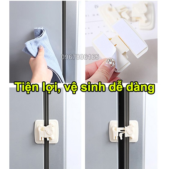 Chốt khoá tủ lạnh, tủ đồ cao cấp hình thú nhiều màu - Loại vỉ tiện lợi