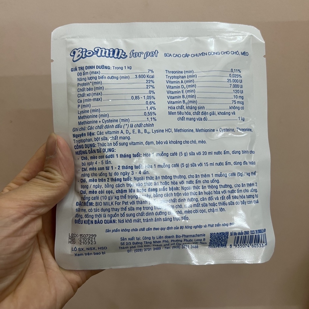 Sữa Bio Milk For Pet cho chó mèo con, sữa cho chó mèo sơ sinh, mang thai và biếng ăn cần thêm dưỡng chất Củ Cải Pet Shop