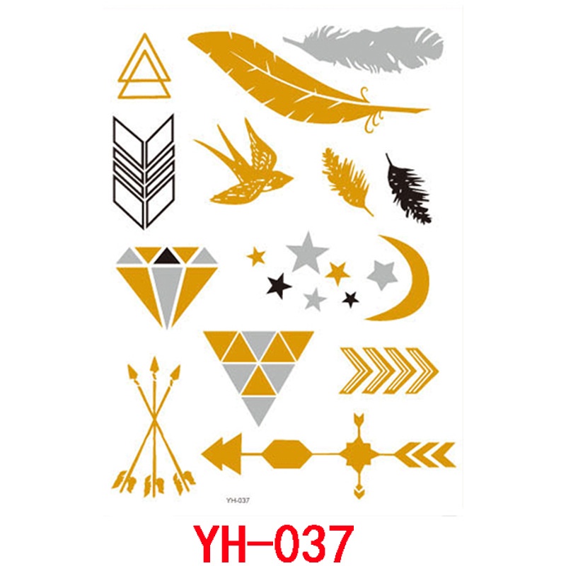 Nhãn Dán Hình Xăm Giả Bằng Kim Loại Chống Nước Cho Nữ/Trẻ Em