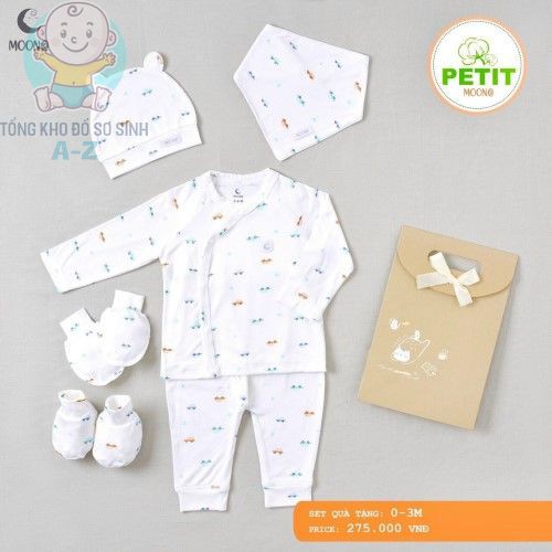 (Tuyển sỉ) Set quà tặng MOON được làm từ vải Petit cho bé sơ sinh 0-3M