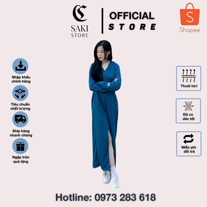 Áo chống nắng dáng dài 2 lớp vải thun hạt xoàn thoáng mát