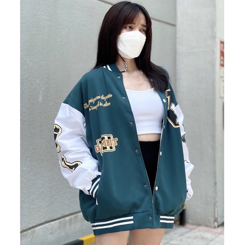 Áo Khoác Bomber Gió Phối Tay 89 2 Lớp From Thụng