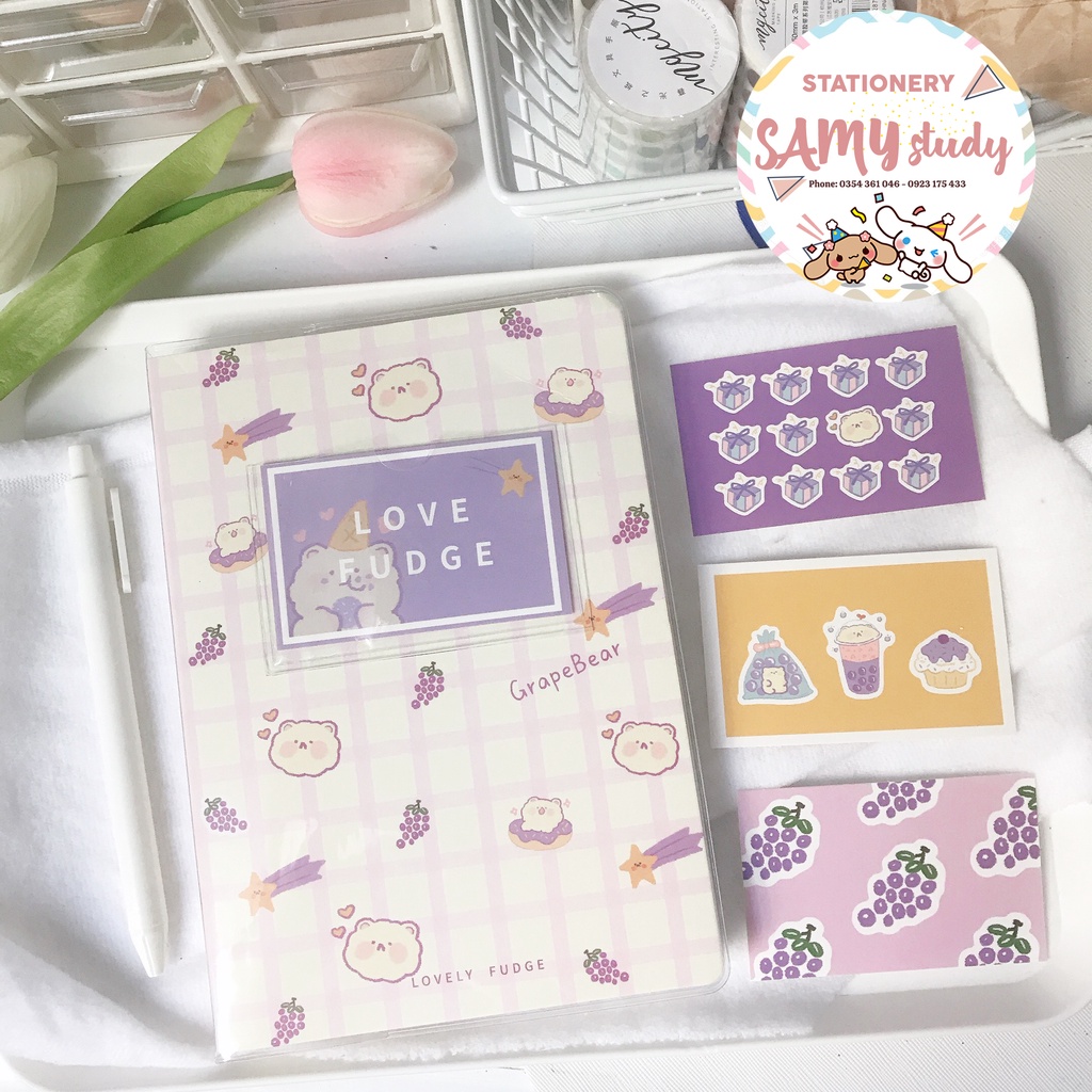 SỔ CARO NOTE FOR DIARY SIZE A5 100GSM 80 TỜ (160 TRANG) CUTE DÙNG LÀM LƯU BÚT PLANNER BULLET JOURNAL