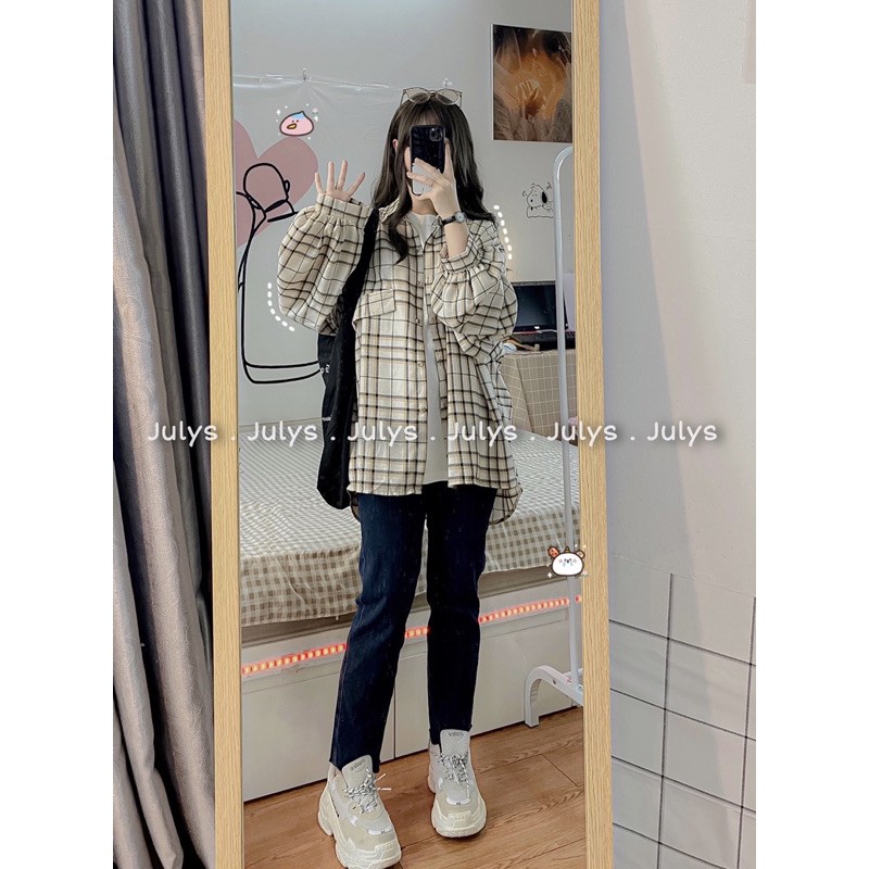 [Mã WASKT304 giảm 15% tối đa 30K đơn 99K] Sơ mi kẻ ulzzang form to (ảnh thật mình chụp kèm video cận chất) | BigBuy360 - bigbuy360.vn