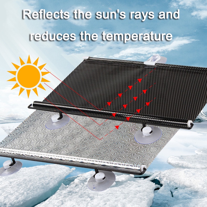 Tấm Che Nắng Màu Đen Thông Dụng Gắn Kính Chắn Gió Trước/ Sau Cho Xe Hơi