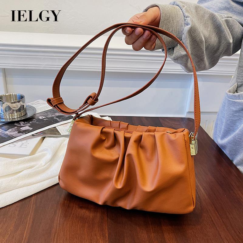 Túi đeo chéo IELGY có khóa kéo màu sắc đơn giản thời trang dành cho nữ
