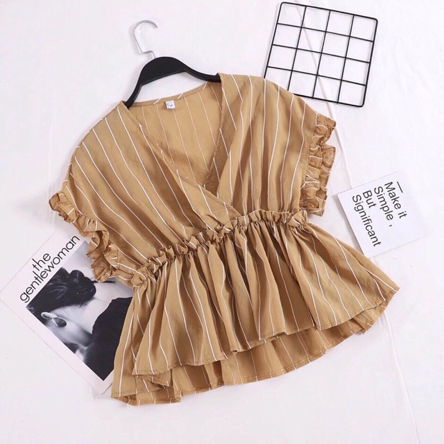 Áo PEBLUM SỌC NHÉN BÈO SIÊU BÁNH BÈO