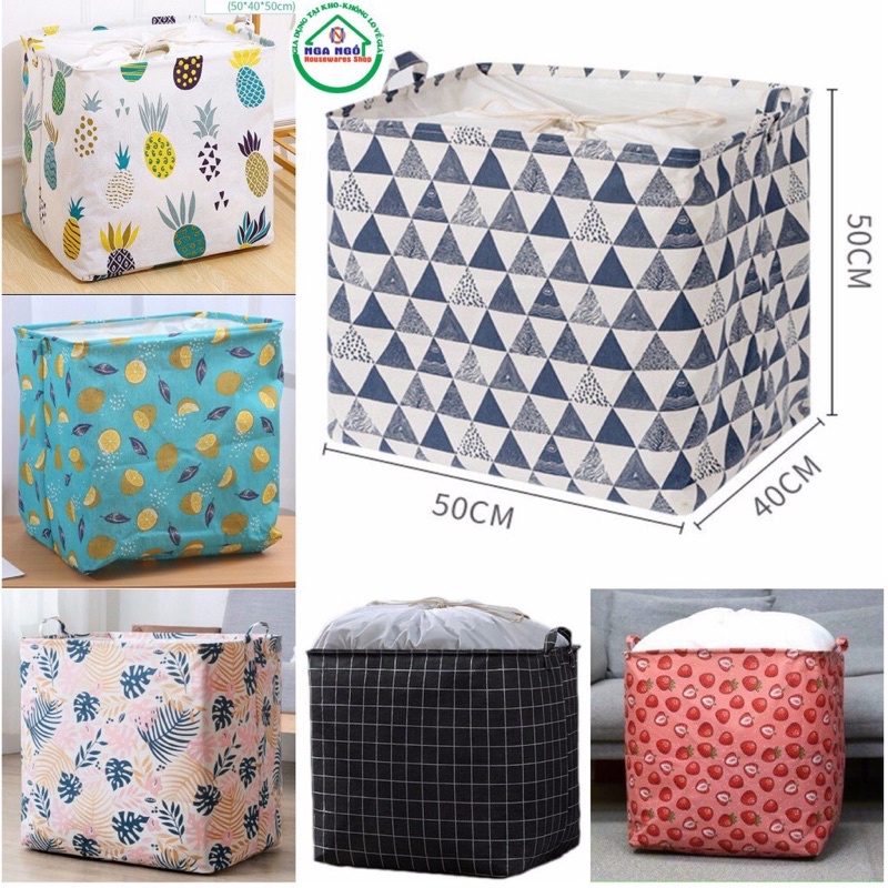 Túi đựng chăn màn quần áo loại to 100l có quai xách, túi vải đựng đồ đa năng TT -HOME
