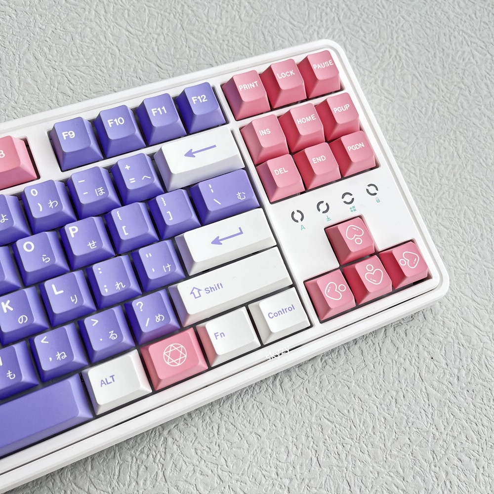 Bauhinia City Keycaps Cherry Profile Màu tím hồng PBT DYE-SUB Bàn phím cơ Keycap 131 Phím