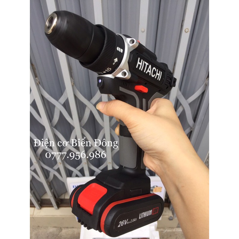 Máy khoan pin 🌈 FREESHIP🌈 Tặng đầy đủ phụ kiện Máy khoan pin Bêtông cầm tay HITACHI 26V Thái Lan