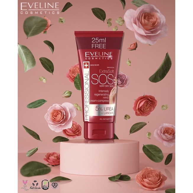 Kem dưỡng giúp tái tạo da tay siêu mềm mịn Eveline Extra Soft SOS 100ML