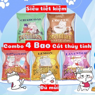 Combo 4 Túi Cát mèo - Cát Thủy Tinh MeowCat - Đủ Mùi