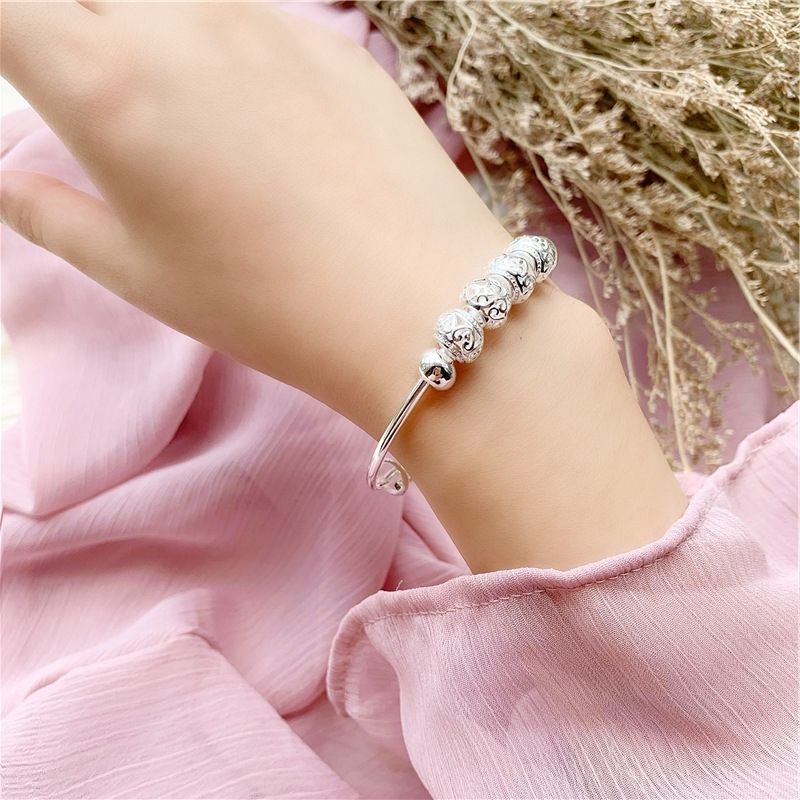 Lắc tay bạc S925 - Vòng tay bạc Ý charm bi tròn dễ thương, sang trọng ZaZa.accessories VT0099