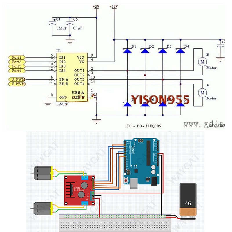 Set 1 / 2 Mô Đun Điều Khiển Động Cơ Bước L298N H Cho robot Xe Hơi