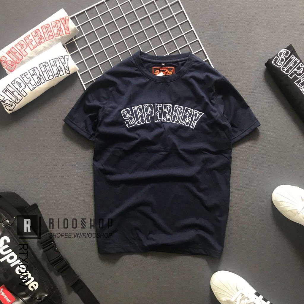 Áo thun nam ngắn tay cổ tròn họa tiết thêu cao cấp RTX010V - áo phông nam cotton Riooshop | BigBuy360 - bigbuy360.vn