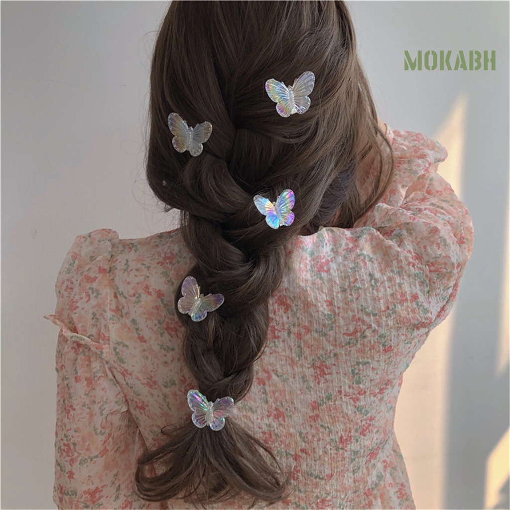 Kẹp Tóc Hình Bướm 3D Trong Suốt Bóng Bẩy Ngọt Ngào Cho Nữ