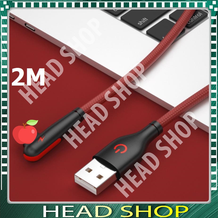 Cáp Sạc Nhanh cho điện thoại táo 90 Độ 3a chữ L 1m 2m mã 90 độ HEAD SHOP