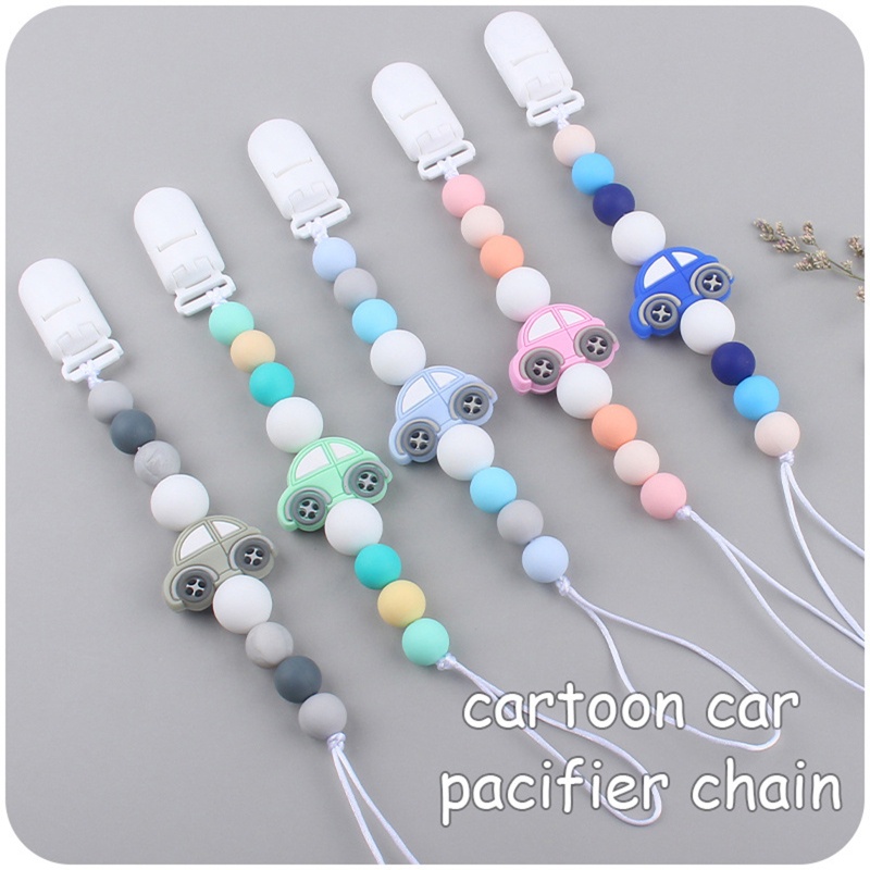 Núm Ti Giả Ngậm Mọc Răng Dạng Chuỗi Hạt Silicon Họa Tiết Hoạt Hình Xe Cứu Hỏa / Xe Cứu