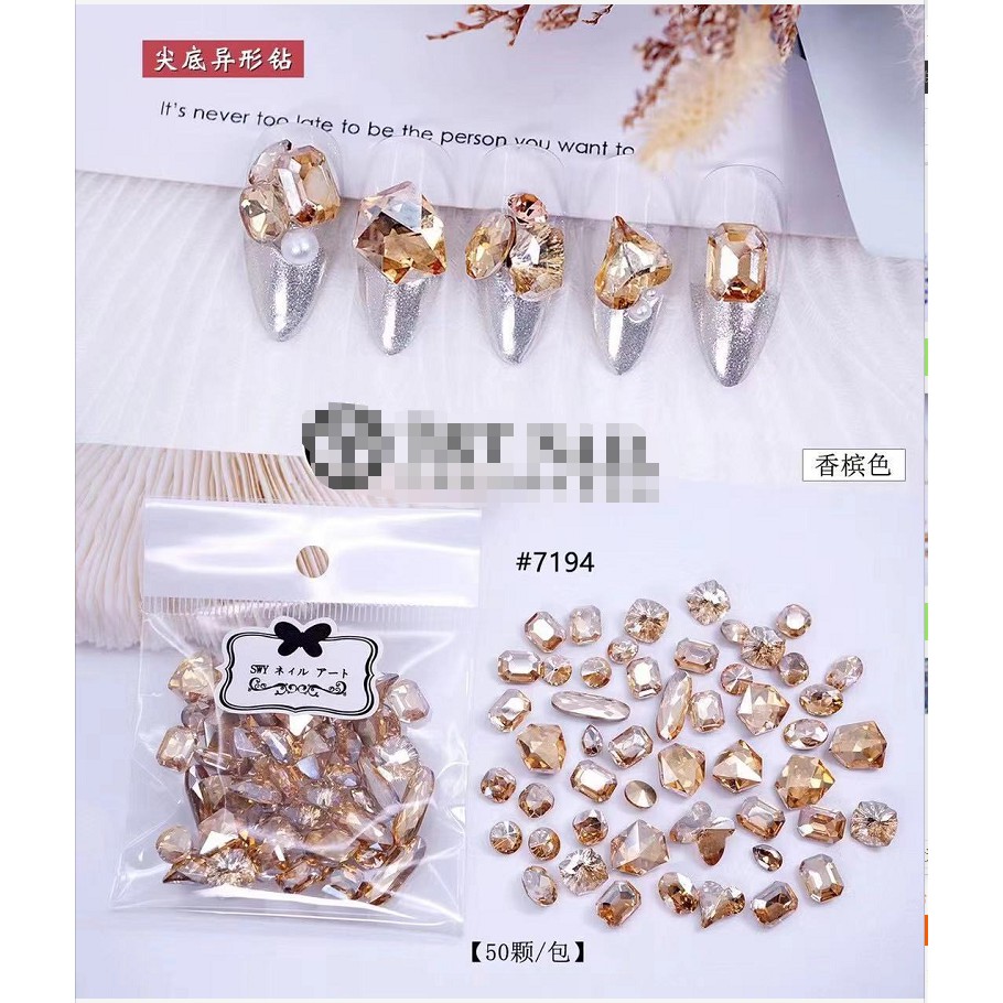 Set mix đá khối chân vàng 50v nhiều màu hót